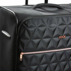 Rock Jewel 4 Wheel Cabin Suitcase - 55cm -Zime Luggage Sales Pocket Jewel Black TR 0207 BL 25725.1673945950