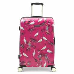 Sara Miller 4 Wheel Medium Suitcase - 67cm -Zime Luggage Sales SMH0102 008 Sara Miller Medium 4W Trolley Pink Heron 1 14124.1695399327