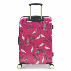 Sara Miller 4 Wheel Medium Suitcase - 67cm -Zime Luggage Sales SMH0102 008 Sara Miller Medium 4W Trolley Pink Heron 4 22521.1695399328